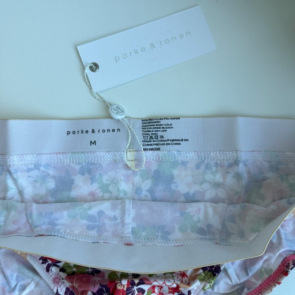 Parke & Ronen - Print Low Rise Brief - Pink Camelia (M) - Picture 5 of 7